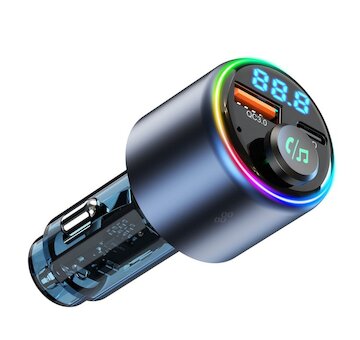 Nabíjačka mobilov do zapaľovača 12-24V autoadapter bluetooth USB-A USB-C TRANSMITTER
