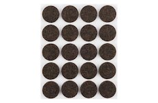 NEO Samolepiace okrúhle plstené podložky, tmavohnedé 20 mm, 20 ks.