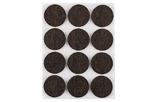 NEO Samolepiace okrúhle plstené podložky, tmavohnedé 28 mm, 12 ks.