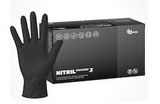 Rukavice nitrilové s gripom čierne 50ks v krabici veľ. XL